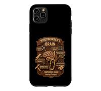 Carcasa para iPhone 11 Pro MAX Funny Woodworker Brain Woodworking Humor Carpenter