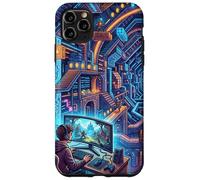 Carcasa para iPhone 11 Pro MAX Futurista Cyberpunk PC Gamer y Retro Pixel Art RPG Fantasía
