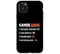 Carcasa para iPhone 11 Pro MAX Gamer Logic Funny Diciendo Video Juego Reglas Sarcásticas Humor