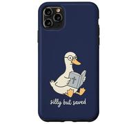 Carcasa para iPhone 11 Pro MAX Ganso Tonto Pero Salvado Leyendo Santa Biblia Lindo Cristiano