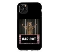 Carcasa para iPhone 11 Pro MAX Gato Malo Gato detrás de Las rejas Divertida Cita sarcástica Diciendo fo