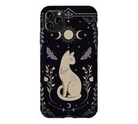Carcasa para iPhone 11 Pro MAX Gato místico Celestial Luna Polilla Botánica Arte Oculto