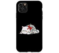 Carcasa para iPhone 11 Pro MAX Gato Navidad Luces Divertidas Navidad Humor Miau Gatito Persa
