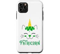 Carcasa para iPhone 11 Pro MAX Gato Unicornio irlandés Lil Miss Caticorn Green para el Día de San Patricio