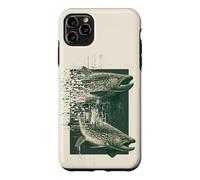 Carcasa para iPhone 11 Pro MAX Glitch Trucha Pesca Gráfico Retro Digital Fish Design