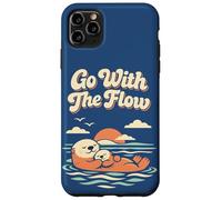 Carcasa para iPhone 11 Pro MAX Go with The Flow Cute Sea Otter Retro Animal