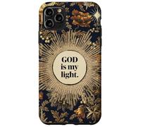 Carcasa para iPhone 11 Pro MAX God Is My Light Biblia Cristiana Fe Vintage Flower Floral