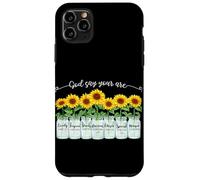 Carcasa para iPhone 11 Pro MAX God Says You Are Girasol Mason Jar Christian Religious