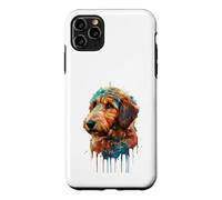 Carcasa para iPhone 11 Pro MAX Golden Doodle Colorido Splatter Art Acuarela Pintada