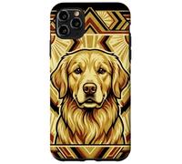 Carcasa para iPhone 11 Pro MAX Golden Retriever Retro de Estilo Art Decó