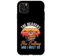 Carcasa para iPhone 11 Pro MAX Gracioso Los castores están Llamando y Debo IR al Aire Libre Vida Silvestre