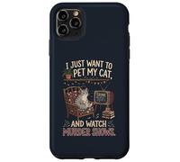 Carcasa para iPhone 11 Pro MAX Gracioso Solo Quiero acariciar a mi Gato y Ver programas de Asesinato 1