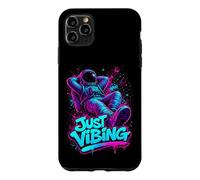 Carcasa para iPhone 11 Pro MAX Gráfico de Astronauta Morado y Verde Azulado Just Vibing para Hombre