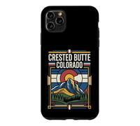 Carcasa para iPhone 11 Pro MAX Gráfico de Viaje de montaña con la Bandera de Colorado de Crested Butte