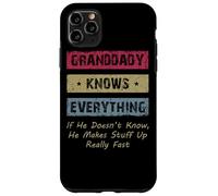Carcasa para iPhone 11 Pro MAX Granddaddy Knows Everything Humor Saying Retro Grandpa