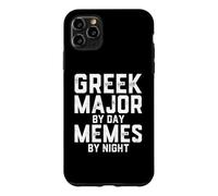 Carcasa para iPhone 11 Pro MAX Greek Major by Day Memes Noche Estudiantes Estudiantes Clásicos