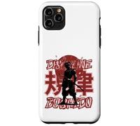 Carcasa para iPhone 11 Pro MAX Guerrero samurái japonés Sol Rojo Flor de Cerezo Arte