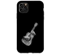 Carcasa para iPhone 11 Pro MAX Hand Drawn Guitar Sketch Design, Expressive Acoustic Music