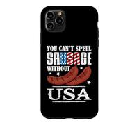 Carcasa para iPhone 11 Pro MAX Happy 4th of July You Can't Spell Sausage Without USA