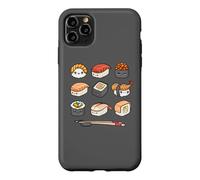Carcasa para iPhone 11 Pro MAX Happy Sushi Anime Kawaii Set Japanese Food Lover Otaku Manga
