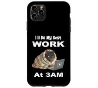 Carcasa para iPhone 11 Pro MAX Haré mi Mejor Trabajo a Las 3 de la mañana, Divertido portátil Night Owl Black Cat