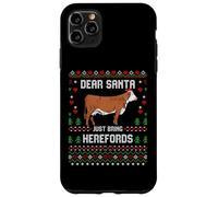 Carcasa para iPhone 11 Pro MAX Hereford - Suéter Feo de Navidad para Ganado, diseño de Vaca