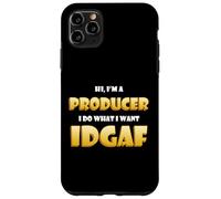 Carcasa para iPhone 11 Pro MAX Hi I'm a Producer Idgaf Funny Song Music or Movie Producing