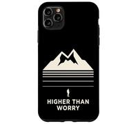 Carcasa para iPhone 11 Pro MAX Higher Than Worry montaña Silueta senderista