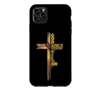 Carcasa para iPhone 11 Pro MAX Hijo de Dios Jesucristo Versículo de la Biblia 9 Juan 3:16 Cruz Fe