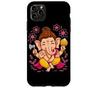 Carcasa para iPhone 11 Pro MAX Hindú Ganesha Puja Elefante Dios India Meditación Yoga Murti