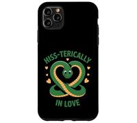 Carcasa para iPhone 11 Pro MAX Hiss-terically In Love Cute Snake Heart Juego de Palabras Amante de Reptiles
