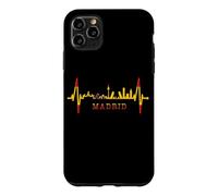 Carcasa para iPhone 11 Pro MAX Horizonte de Madrid Skyline Latido Pulso Bandera Amo Madrid