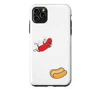 Carcasa para iPhone 11 Pro MAX Hot Dog Saltando En Bun Retro Summer BBQ Grill 4 de Julio
