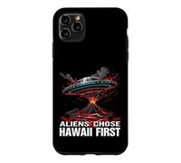 Carcasa para iPhone 11 Pro MAX Humor OVNI sobre Volcano Island