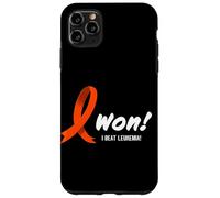 Carcasa para iPhone 11 Pro MAX I Beat Leukemia Graphic, I Won! Orange Ribbon For Survivors