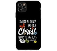 Carcasa para iPhone 11 Pro MAX I Can Do All Things Through Christ Buttefly Art Religious