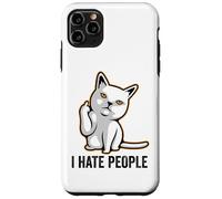 Carcasa para iPhone 11 Pro MAX I Hate People Sign,Funny Cat Giving The Finger Flipping Off