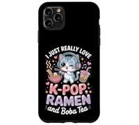 Carcasa para iPhone 11 Pro MAX I Just Love K-Pop Ramen and Boba Tea Cute Cat Graphic