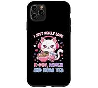 Carcasa para iPhone 11 Pro MAX I Just Really Love K-Pop Ramen y Boba Tea Cute Cat