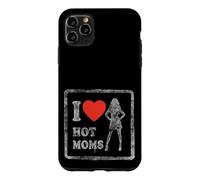 Carcasa para iPhone 11 Pro MAX I Love Hot Moms - Camiseta Retro para Hombre y Mujer, diseño con Texto Divertido