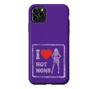 Carcasa para iPhone 11 Pro MAX I Love Hot Moms - Camiseta Retro para Hombre y Mujer, diseño con Texto Divertido