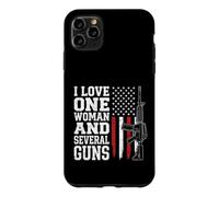 Carcasa para iPhone 11 Pro MAX I Love-One Woman and Several Guns Lover American Flag Funny