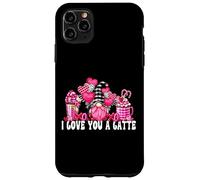 Carcasa para iPhone 11 Pro MAX I Love You A Latte Pink Buffalo Plaid Decor Valentines GNOME
