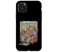 Carcasa para iPhone 11 Pro MAX I Work out So I Can Eat In Peace Funny Gym Motivación Cita