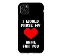 Carcasa para iPhone 11 Pro MAX I Would Pause My Game For You Corazones De Píxeles Amor