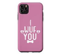 Carcasa para iPhone 11 Pro MAX I Wuf You Paw Print Dog Mom Dog Lover Dogs Mum Dad Dog Theme