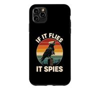 Carcasa para iPhone 11 Pro MAX If It Flies It Spies Cuervo Vigilancia Pájaro Retro Conspiración