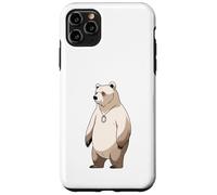 Carcasa para iPhone 11 Pro MAX Ilustración Simbólica de Oso con Herradura
