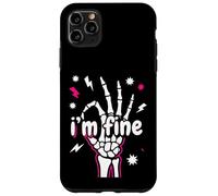 Carcasa para iPhone 11 Pro MAX I'm Fine Funny Skeleton Hand Thumbs Up Hand Sign Sarcástico