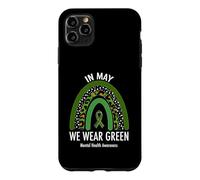 Carcasa para iPhone 11 Pro MAX In May We Wear Green Mental Health Awareness Leopard Print